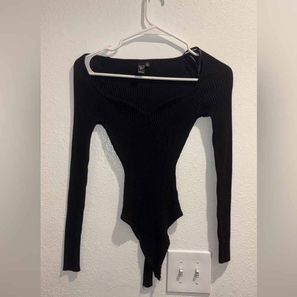 Windsor Black Ribbed Bodysuit